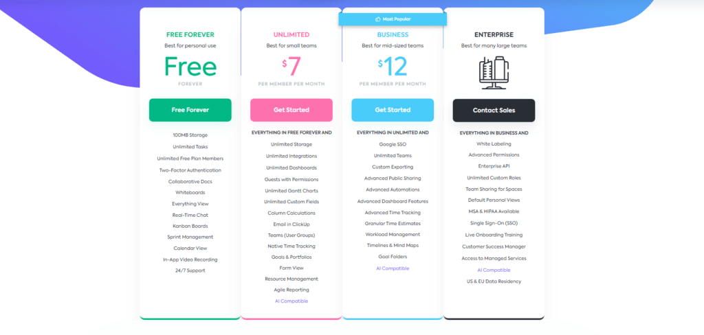 ClickUp pricing