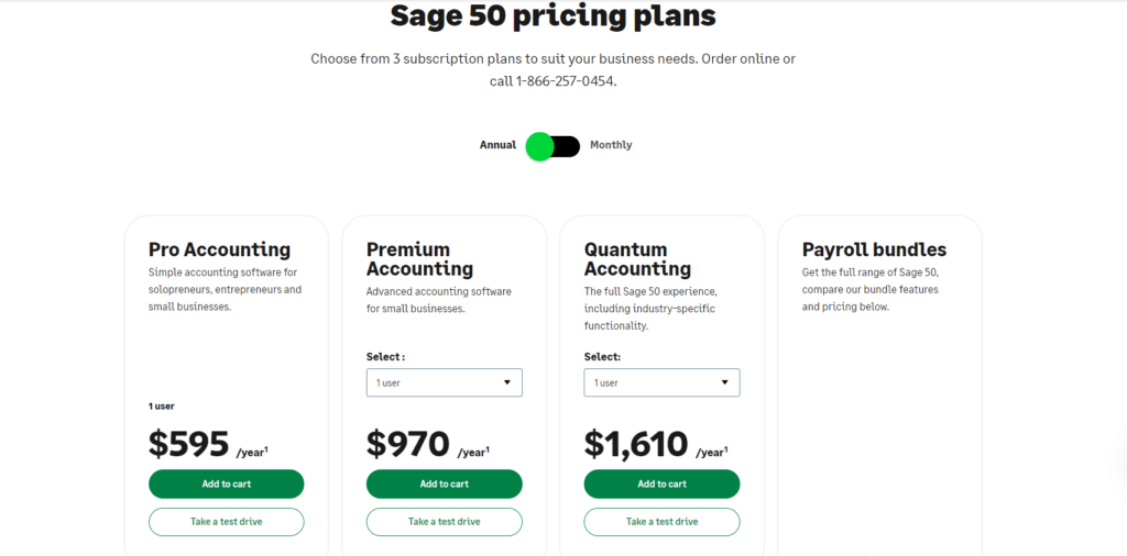 Sage 50 pricing