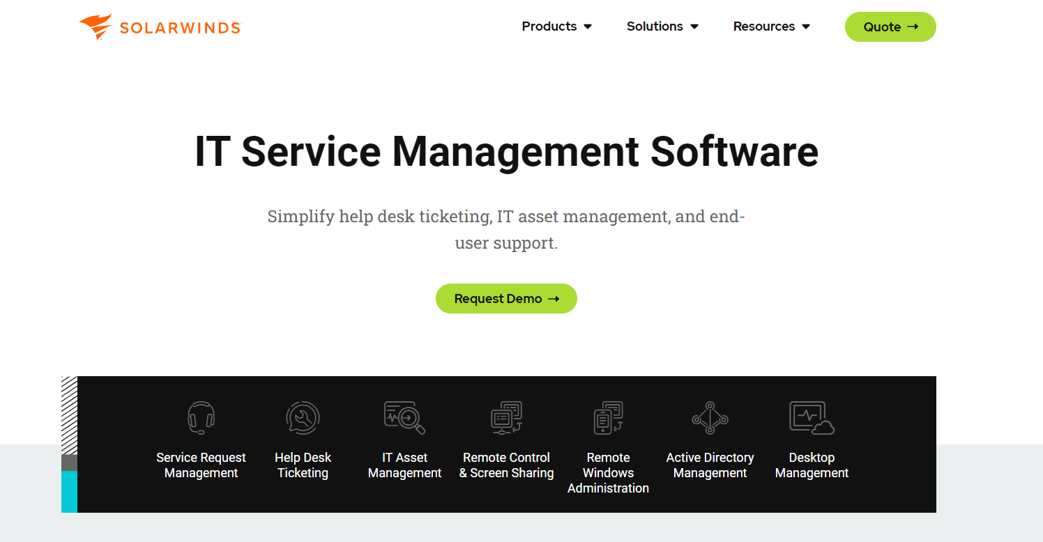 SolarWinds Service Desk Review 2025