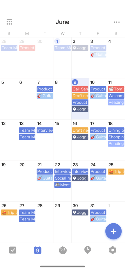 TickTick calendar