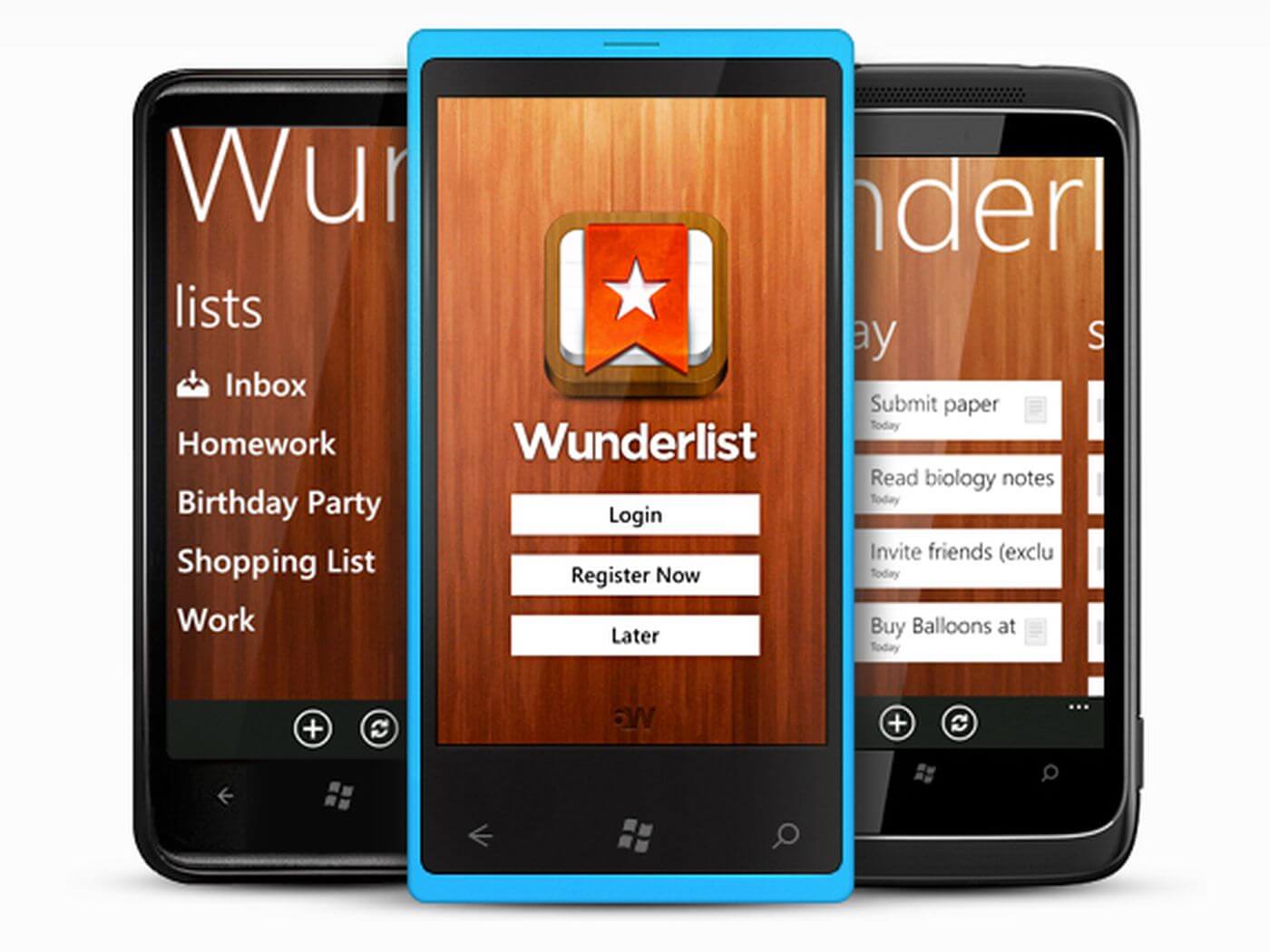 Wunderlist to-do list app displayed on an iPhone