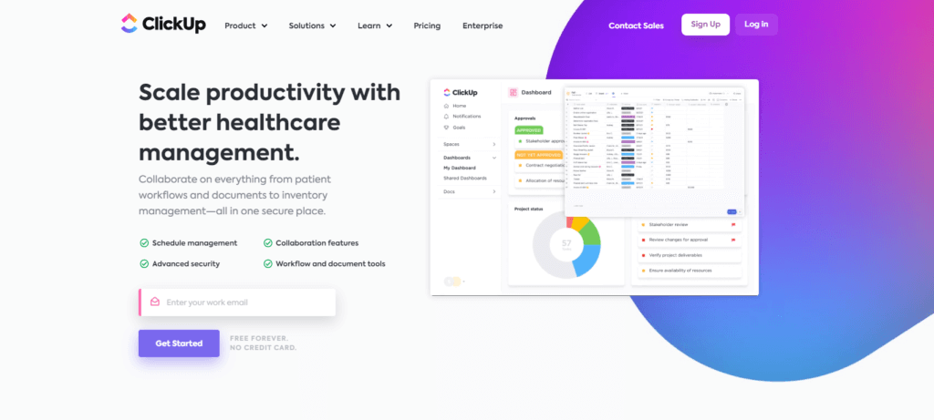 ClickUp for healthcare HIPAA-Compliant