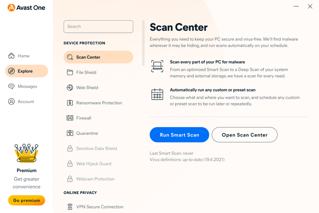 Avast Scan_Center antivirus