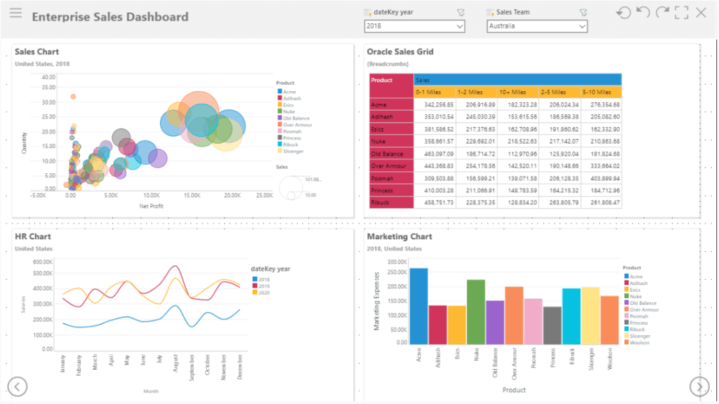 Pyramid Analytics dashboard visualizing operational data.