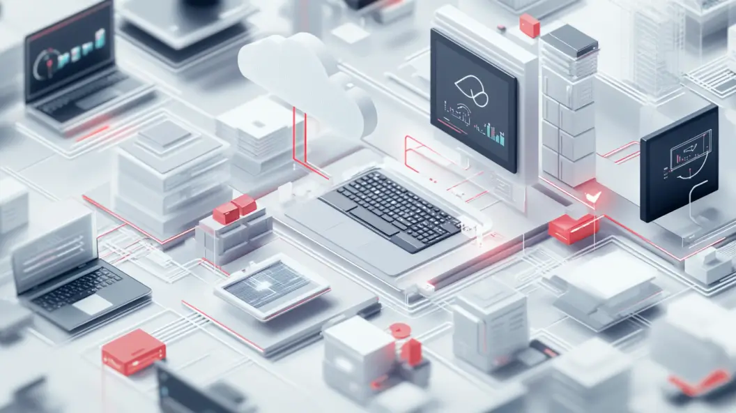 3D illustration representing the best RMM software managing IT networks.