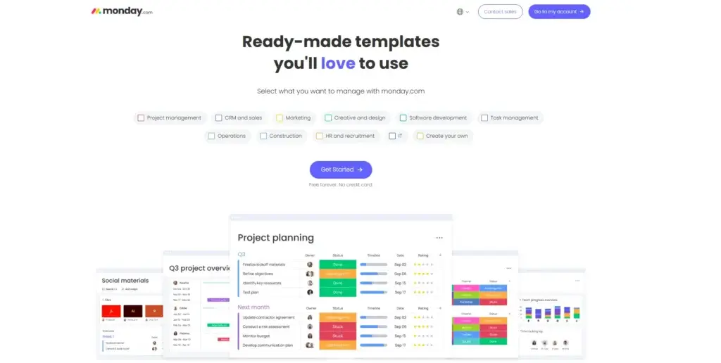 monday.com templates