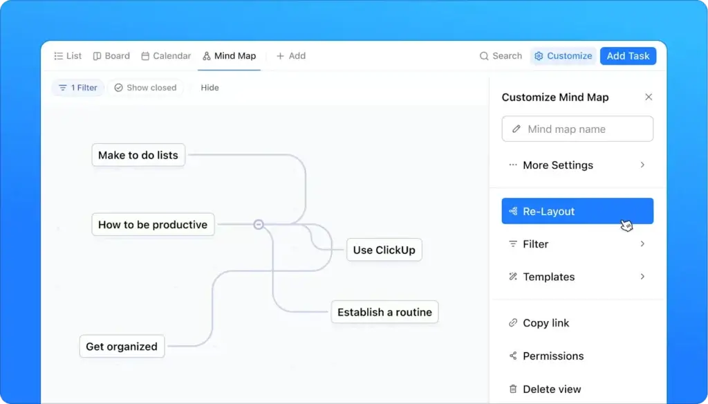 ClickUp mind map
