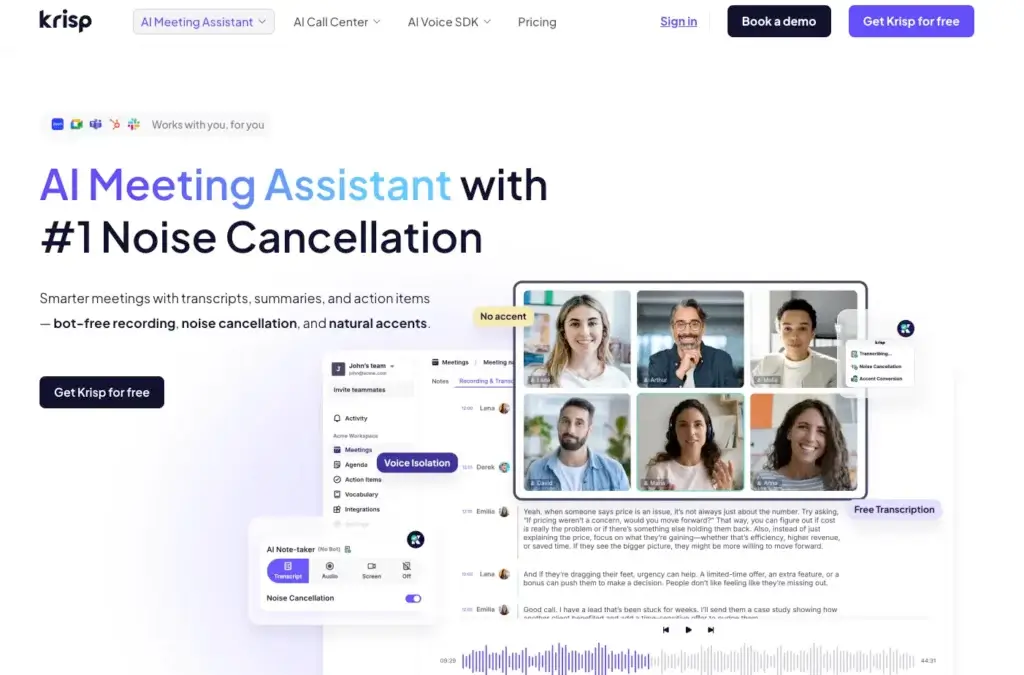Krisp Homepage