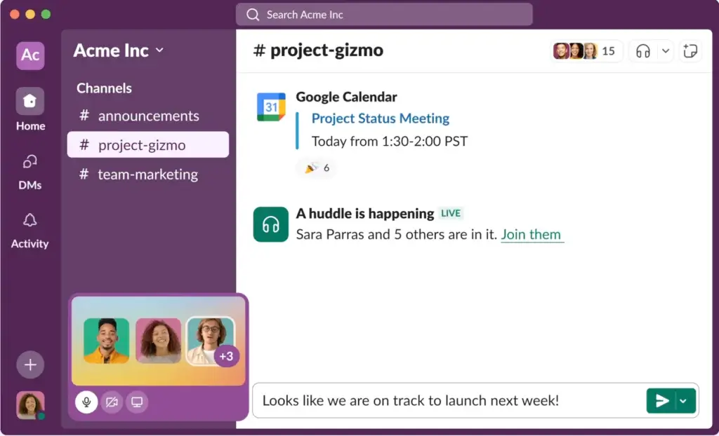 Slack chat desktop