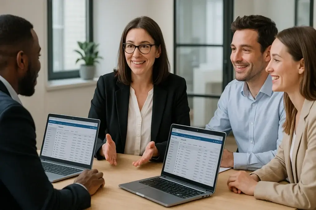 Manager onboarding new sales reps using CRM tools