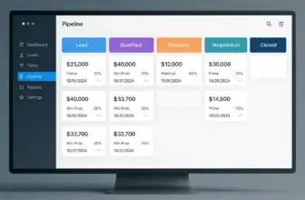 CRM pipeline showing deal stages and sales forecast probabilities