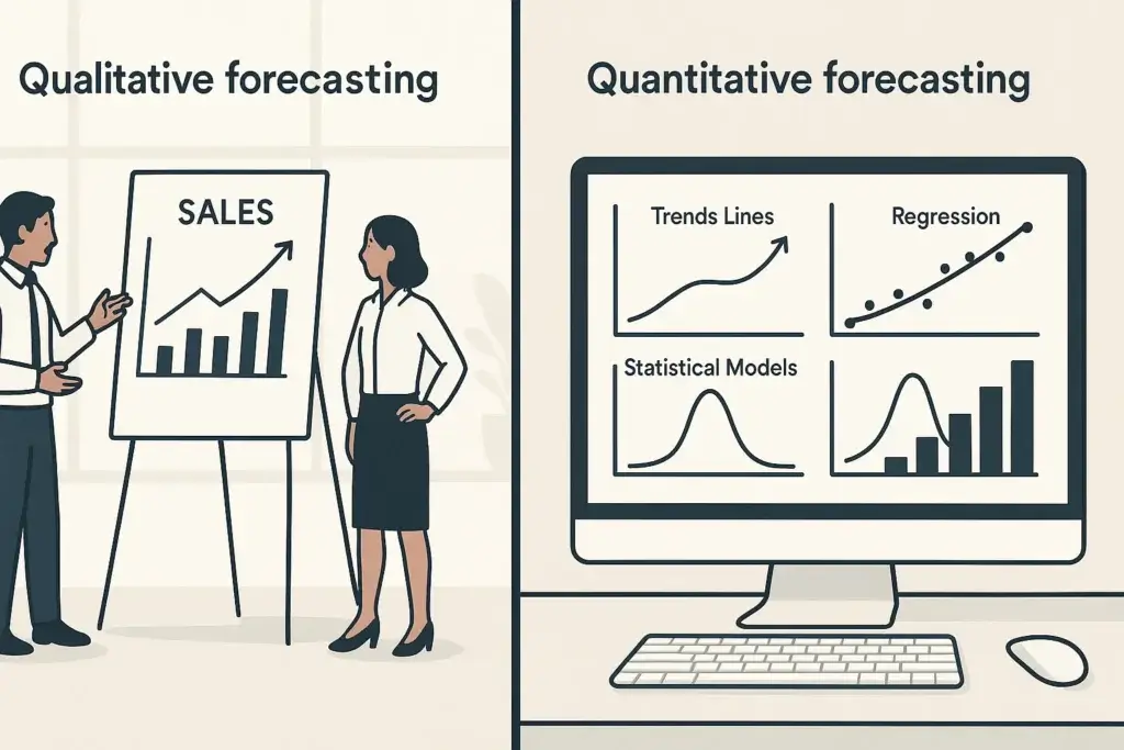 Comparison of qualitative and quantitative sales forecasting methods