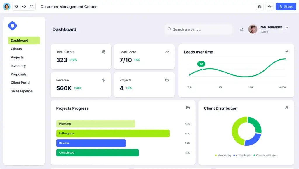 Example manager dashboard app built using Blocks AI