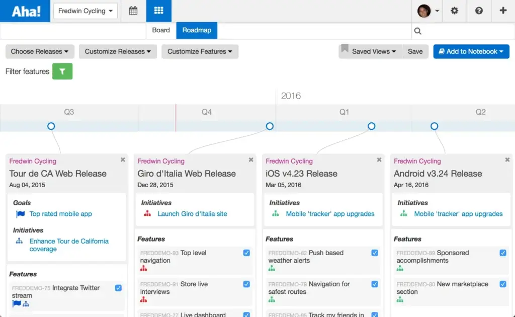 Aha templates for agile development and sprint planning