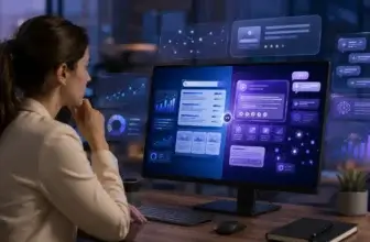 AEO VS SEO. Marketing strategist reviewing SEO and AEO visibility across search and AI answer engines