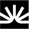 Fullstory icon with white radial lines on a black background
