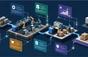 Digital manufacturing workflow with MRP, inventory, production scheduling, quality control, and warehouse and manufacturing management